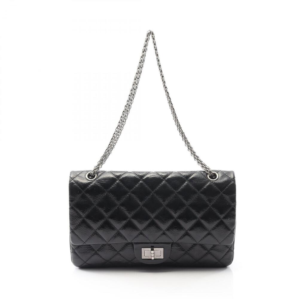 Chanel Matelasse Maxi Double Flap Shoulder Bag Leather Black